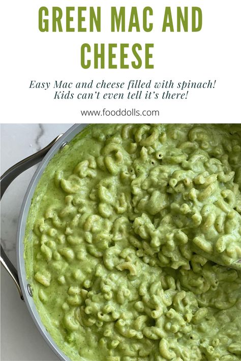 Green Macaroni And Cheese, Green Mac And Cheese Halloween, Spinach Macaroni And Cheese, Shrek Dinner Ideas, Green Mac N Cheese, Monster Mac And Cheese, Halloween Mac And Cheese, Vegetable Mac And Cheese, Veggie Mac And Cheese Recipe