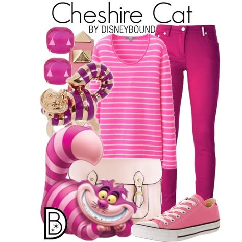 by DisneyBound http://www.polyvore.com/cheshire_cat/set?id=149315672 Cheshire Cat Disney, Alice In Wonderland Outfit, Cheshire Cat Costume, Disney Bound Outfits Casual, Alice In Wonderland Disney, Disney Themed Outfits, Alice In Wonderland Costume, Disney Inspired Fashion, Wonderland Costumes