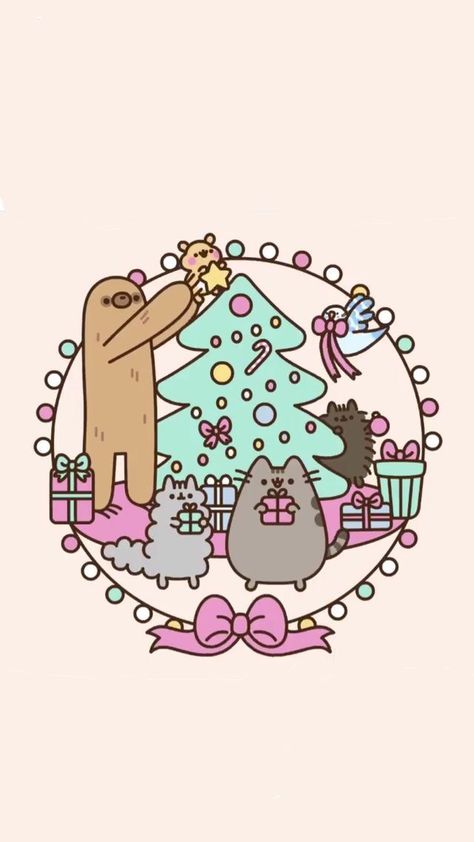 Pusheen Winter, Pusheen Gif, Pusheen Christmas, Disney Phone Backgrounds, Pusheen Cute, Wall Paper Phone, Pusheen Cat, Christmas Phone Wallpaper, Cute Christmas Wallpaper