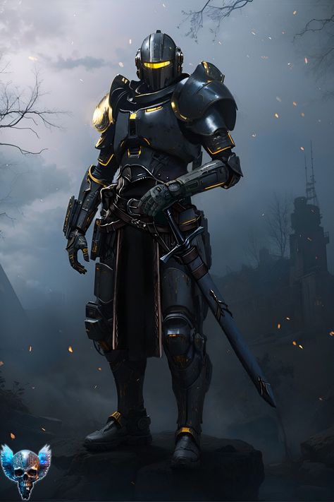 Space Knight Concept Art, Sci Fi Knight Character Art, Sci Fi General, Sci Fi Power Armor, Scifi Knight, Sci Fi Knight, Futuristic Knight, Space Armor, Space Knight