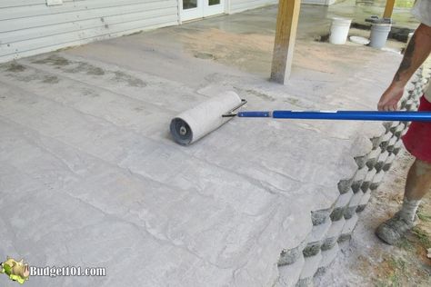 Diy Concrete Stamping, Stamping Concrete Diy, Stamping Concrete, Wood Grain Concrete Stamp, Stamped Concrete Overlay, Diy Stamped Concrete, Seamless Stamped Concrete Patio, Stamped Concrete Patio Ideas, Stamped Concrete Patio Cost