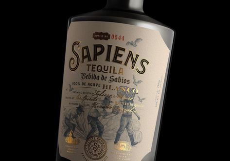 Sapiens Tells The Story Of Tequila | Dieline Creative Wine Label, Whiskey Label, Tequila Bottles, Consumer Packaging, Wine Label Design, Sports Graphics, Wine Packaging, Tea Packaging, Packaging Labels Design