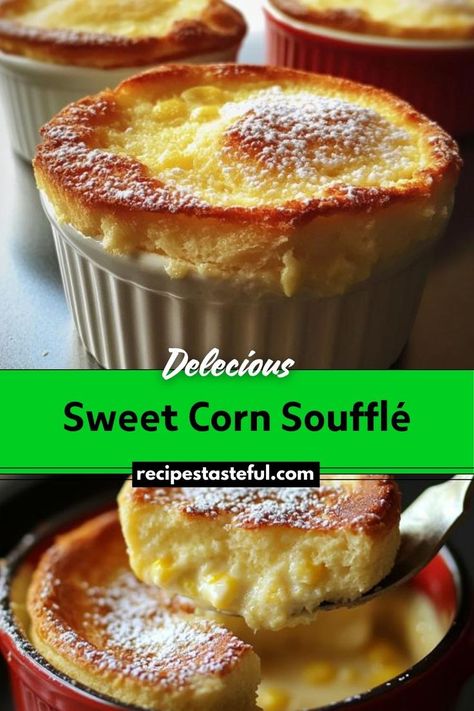 A light and fluffy dish that combines the sweetness of corn with creamy textures, perfect as a side dish or a light main course. Corn Souffle Recipe, Corn Soufflé Recipe, Corn Souffle, Mexican Entrees, Sweet Corn Recipes, Souffle Recipe, Souffle Recipes, Souffle Dish, Corn Dishes