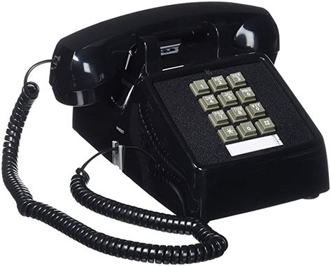 Amazon.com : Single Line 2500 Classic Analog Desk Phone with Volume Control, 2 Ports, Handset and Line Cord Included, Black : Office Products Phone Pranks, Electronics Organization, Wall Jack, Rotary Dial Phone, Line Phone, Telephone Accessories, Electronic Organization, Retro Phone, Vintage Phones