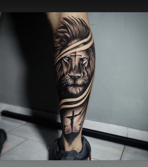 Biblical Tattoos For Men Forearm, Tattoo Pierna Hombre, Rip Tattoos For Dad, Lion Forearm Tattoos, Tattoo Perna, Warrior Tattoo Sleeve, Biblical Tattoos, Animal Sleeve Tattoo