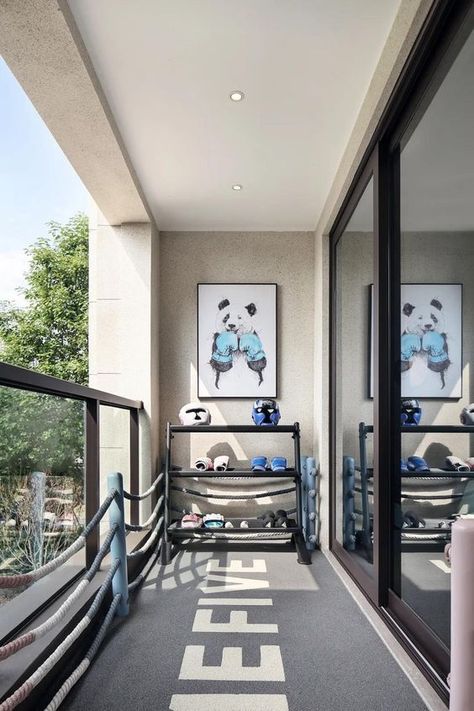 Balcony Gym Ideas, Patio Gym Ideas, Small Gym Room, Gym Room Decor, Patio Gym, Balcony Gym, Gym Room Ideas, Small Home Gym Ideas, Design Balcony