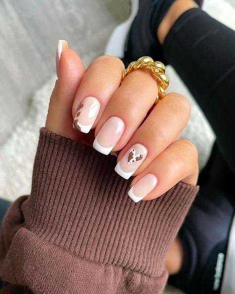 50+ Cow Print Nails For A Fun Mani! - The Pink Brunette Quick Nail Designs, Colored French Nails, Cow Print Nails, Western Nails, Manicure Designs, French Manicure Designs, Heart Nail Designs, Cow Nails, Summer Nail Designs