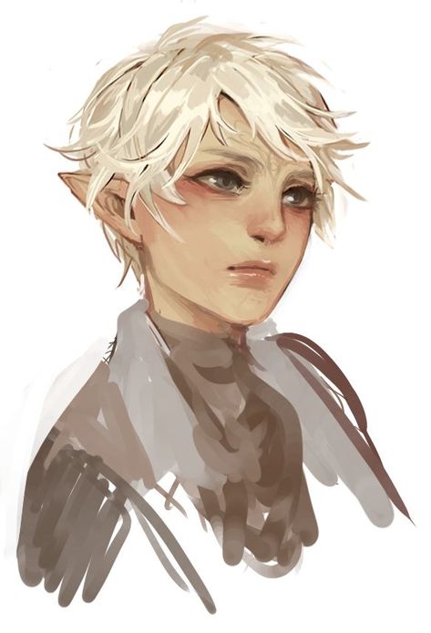 Blond White Hair, Dalish Elf, Elf Rogue, Elf Characters, Grey Eyes, Dragon Age Inquisition, Dungeons And Dragons Characters, Dnd Art, Fantasy Rpg