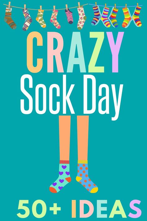 Silly Sock Day Ideas Kids Dr. Seuss, Crazy Sick Day Ideas, Easy Diy Crazy Socks, Sock Themed Party, Crazy Sick Day At School, Silly Sock Day Activities, Toddler Crazy Sock Day, Silly Socks Day At School Ideas, Silly Sock Day Activities Preschool