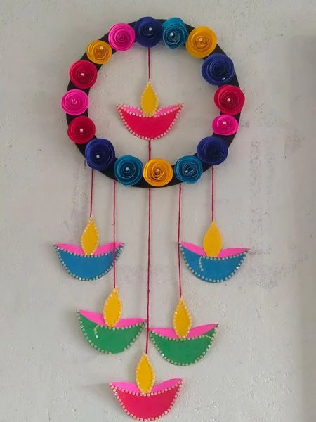 Top 150+ Diwali Decorations at Home 2023 | Kanchan Fashion Wall Hanging Ideas On Diwali, Diwali Decorations For Preschool Classroom, For Diwali Decoration, Diwali Paper Decorations At Home, Diwali Wall Hangings Diy With Paper, Diwali Wall Hangings With Paper, Diwali School Project, Diwali Decorations Paper Crafts Easy, Diwali Decoration Wall Hanging