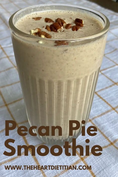 Pecan Pie Smoothie Recipe Date Smoothie Recipes, Heart Healthy Smoothies, Heart Healthy Desserts, Apple Smoothie Recipes, Pecan Milk, Date Smoothie, Dessert For Breakfast, Beet Smoothie, Pea Protein Powder