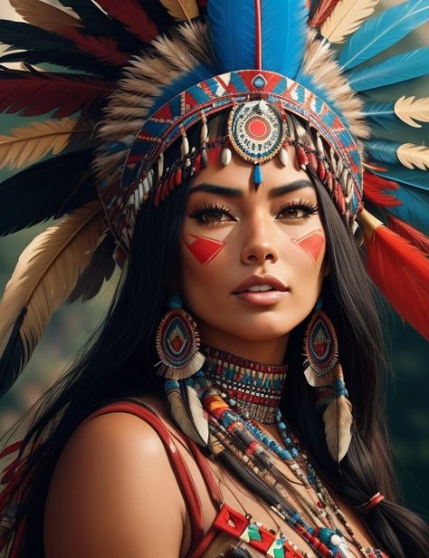 Exotic Woman Face, American Indian Artwork, Native American Drawing, Mujeres Tattoo, Girl Face Drawing, Harley Quinn Drawing, Photography Digital Art, Native American Paintings, Native American Images