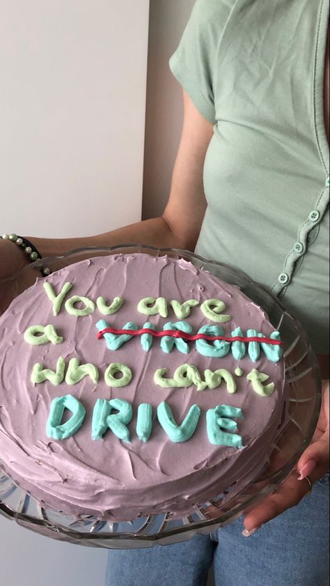 Virgin Who Can’t Drive Cake, Lost Virginity Cake Ideas, No Contact Cake, Not Virgin Cake, Losing Virginity Cake, Virginity Cake, Losing Virginity, Sweet 16 Party Themes, Cake Fails