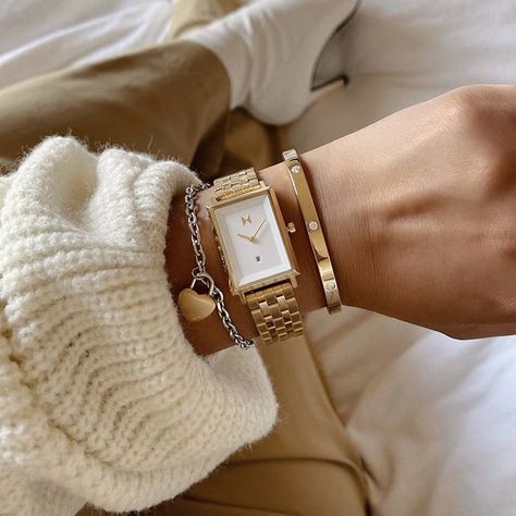 Gold Watch Women, Office Jewelry, Classic Jewelry Pieces, Michele Watches, Classy Watch, Gold Watches Women, Premium Watches, Watch Women, Jewelry Essentials