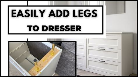 IKEA HACK, Adding legs to Ikea dresser, Home DIY Ikea Songesand Dresser, Songesand Dresser, Ikea Songesand, Dresser Ikea, Drill Jig, Ikea Dresser, Japandi Style, Hacks Diy, Ikea Hack