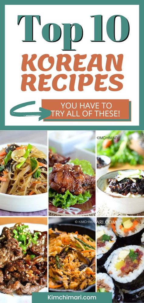 Top 10 Korean recipes that are most popular on Kimchimari. From Korean BBQ and fried chicken to Korean glass noodles and spicy soft tofu stew, these are the recipes most enjoyed by Korean food lovers. Try them all! These are recipes that my blog readers love and cook often. It’s obvious why: they are easy, authentic, and big in flavors. Plus, they are personal to me and help tell my story from my childhood in Korea to my family life in the US. Korean Dishes Recipes Meat, International Healthy Recipes, Korean Recipes With Rice, South Korean Recipes Easy, Korean Authentic Recipes, Korean Food Takeout, Korean Menu Food, Best Korean Recipes, Korean Street Food Recipes South Korea