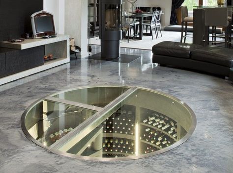 Underground Wine Cave, Concrete Wine Cellar, Underground Wine Cellar Ideas, Wine Cellar Underground, Underground Wine Cellar, Underground Cellar, Glass Wine Cellar, Wine Cave, Home Wine Cellars