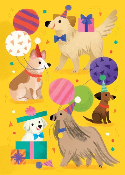 Kathryn Selbert | Advocate Art Kathryn Selbert, Doodle Bops, 30 Day Art Challenge, Birthday Designs, Themes Ideas, Birthday Illustration, Paint Water, Dog Birthday Card, Rabbit Illustration