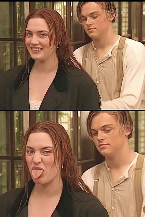 Leo Dicaprio Kate Winslet, Kate And Leo, Titanic Funny, Titanic Behind The Scenes, Leonardo And Kate, Real Titanic, Leo And Kate, Leonardo Dicaprio 90s, Jack Dawson