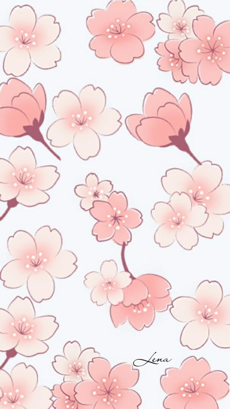 Sakura Flower Drawing Easy, Easy Sakura Painting, Cheery Blossoms Drawing Simple, Cute Flower Drawing Kawaii, Sakura Illustration Flower, Kawaii Flowers Drawing, Sakura Flowers Drawing, Cherry Blossom Drawing Simple, Cherry Blossom Doodle