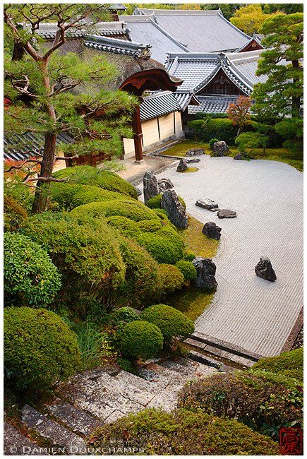 Stairs leading to rock garden, Komyo-ji temple Japanese Rock Garden, Japanese Zen Garden, Japan Garden, Japanese Garden Design, Asian Garden, Japanese Zen, Japanese Landscape, Garden Designs, Japanese Architecture