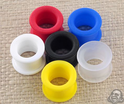 7/16"  White Sold as a single Double flare Silicone Stretched Lobes, Usa Jewelry, True Blue, Dog Bowls, Body Jewelry, Piercings, Blue