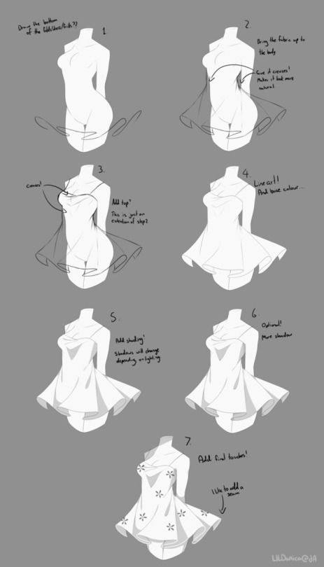 Ruffle/Clothing Folds Tutorial by LILDanica Clothing Folds, Easy Drawing Steps, Drawing Anime Clothes, Pretty Drawings, Digital Painting Tutorials, Anime Drawings Tutorials, Drawing Clothes, Art Tutorials Drawing, Digital Art Tutorial