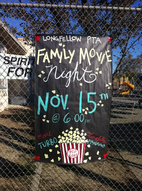 PTA event. Family movie night. Movie Night Fundraiser, Pto Events, Movie Night Flyer, Pta Board, School Movie Night, Pta Events, Pta Moms, Pta Fundraising, Outdoor Movie Night