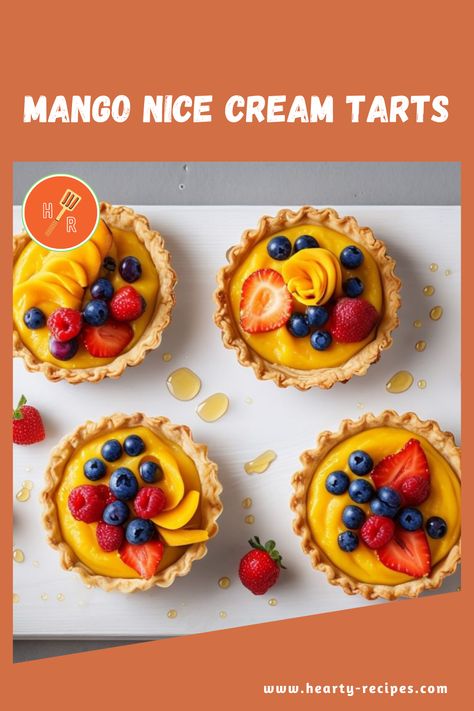 Cool down with these Mango Nice Cream Tarts—a vegan and dairy-free dessert that's as delicious as it is healthy! Perfect for a sweet, refreshing snack or a guilt-free indulgence. 🧡🍃

#MangoNiceCream #HealthyDessert #VeganTreat #DairyFree #GuiltFreeSweets #HeartyRecipes #theHeartyRecipes #MangoLovers Cream Tarts, Mango Desserts, Fruity Treats, Mango Dessert, Refreshing Snacks, Decadent Chocolate Cake, Healthy Treat, Sweet Recipes Desserts, Dairy Free Dessert