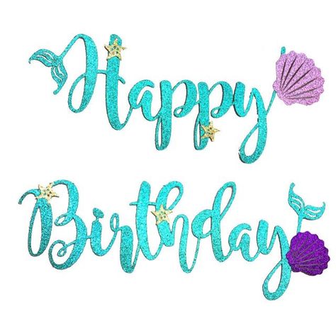 Happy Birthday Mermaid, Mermaid Banner, Birthday Granddaughter, Mermaid Happy Birthday, Happy Birthday Blue, Ariel Birthday, Birthday Letter, Birthday Mermaid, Banner Printable