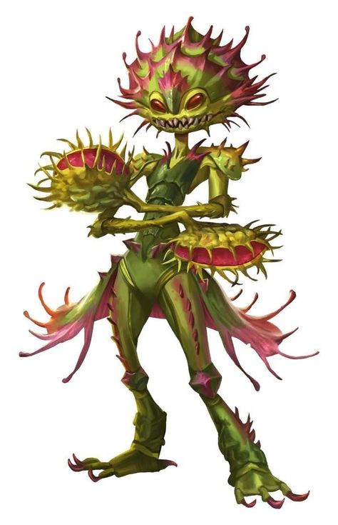 (Ektus) Venus Fly Trap Monster Plants Art, Plant Creature Concept Art, Alien Plants Concept Art, Cactus Creature, Plant Monster Art, Fantasy Plants Art, Leshy Art, Plant Humanoid, Plant Character Design