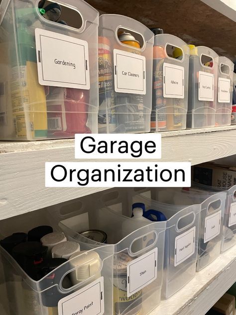 Tool Organization Basement, Organize Nails And Screws Ideas, Small Tool Closet Organization, Labeling Garage Storage Bins, Organizing Paint Supplies Garage, Plumbing Organization Storage Ideas, Budget Friendly Garage Organization, Garage Organization For Kids Stuff, Garage Storage Labels