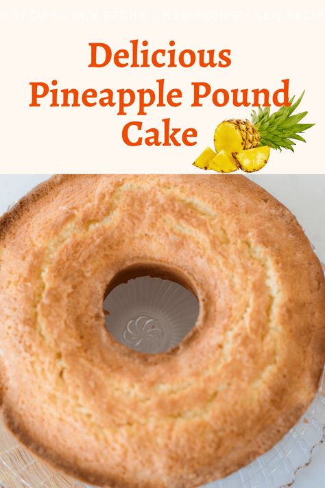 Pineapple pound cake with pineapple glaze is a tropical twist on a classic dessert. This pound cake is moist, tender and so delicious. Pineapple Pound Cake, Cake With Pineapple, Southern Pound Cake, Pineapple Glaze, Pineapple Recipes, Tropical Twist, British Baking, Best Cake Recipes, Pineapple Cake