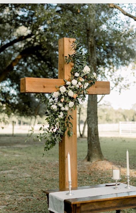 Wedding Cermony, Wedding Alters, Lowcountry Wedding, Wedding Cross, Rock Wedding, Wedding Altars, Wedding Ceremony Backdrop, Christian Wedding, Cute Wedding Ideas