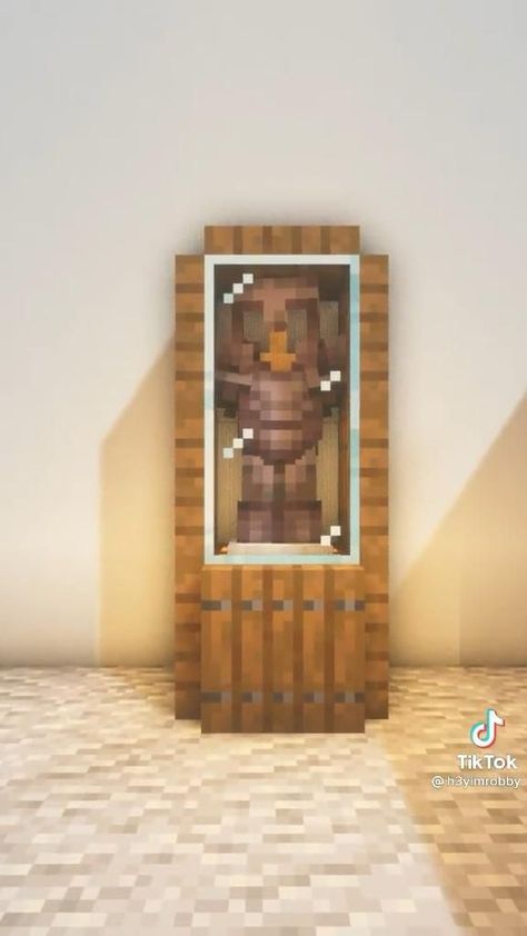 credith3yimrobby (this video is not mineminecraft Minecraft Display Ideas, Armor Room Minecraft Ideas, Mincraft Decor Ideas Room, Minecraft Building Decorations, Armor Display Minecraft, Mincraft Idea House Interior, Minecraft Stronghold Design, Redstone Minecraft Ideas, Futuristic Architecture Minecraft