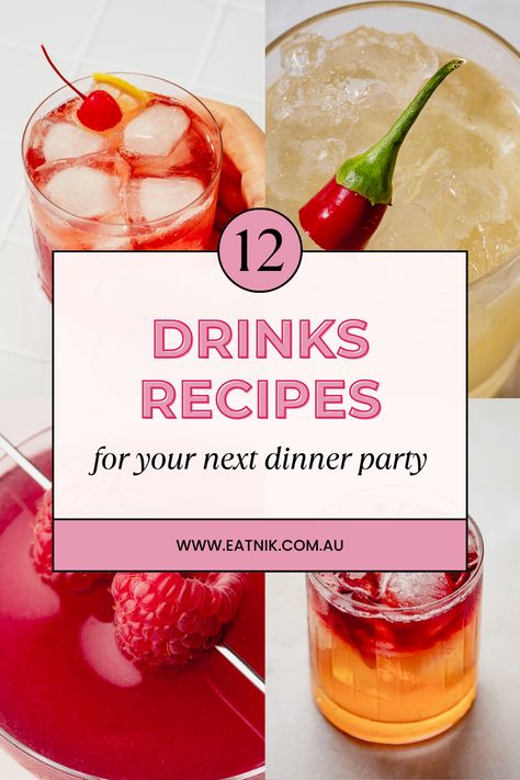 Party Drink Recipes, Dinner Party Drinks, Progressive Dinner Party, Progressive Dinner, Quick Drinks, Dinner Club, Welcome Drink, Party Food And Drinks, Delicious Drinks