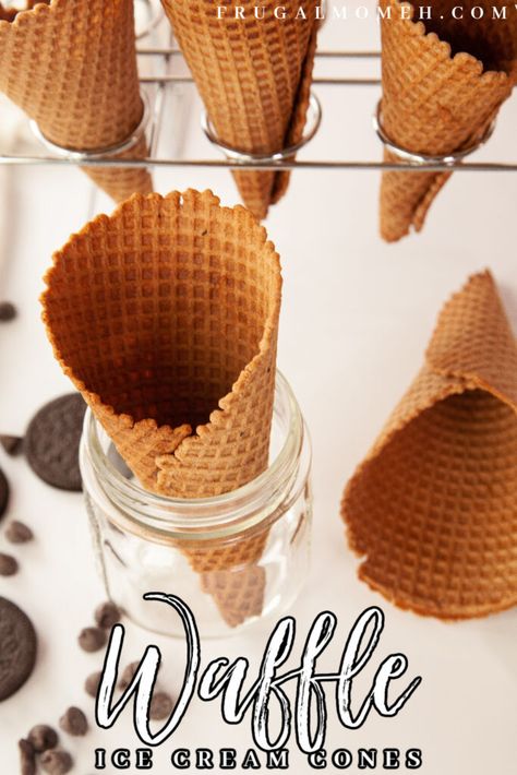 Waffle Cones Recipe, Waffle Bowl Recipe, Homemade Waffle Cones, Carnival Treats, Homemade Ice Cream Cone, Ice Cream Cones Recipe, Homemade Waffle, Waffle Cone Recipe, Waffle Cone Maker