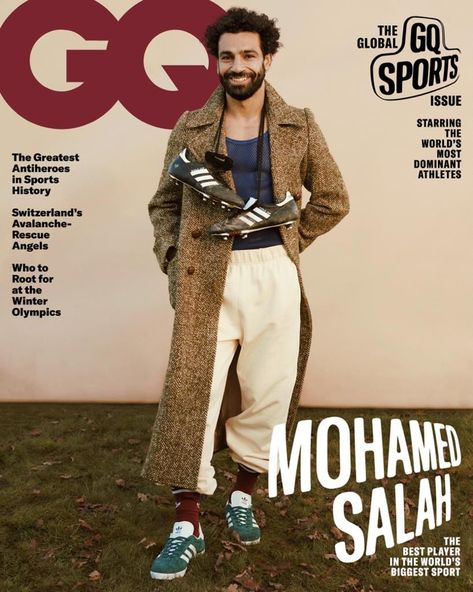 MAX SPORTS: MOHAMED SALAH MAKES IT ON THE COVER OF GQ MAGAZINE Liverpool Players, Mo Salah, Best Football Players, Football Fashion, Mohamed Salah, Gq Men, Gq Magazine, Stephen Curry, Winter Olympics