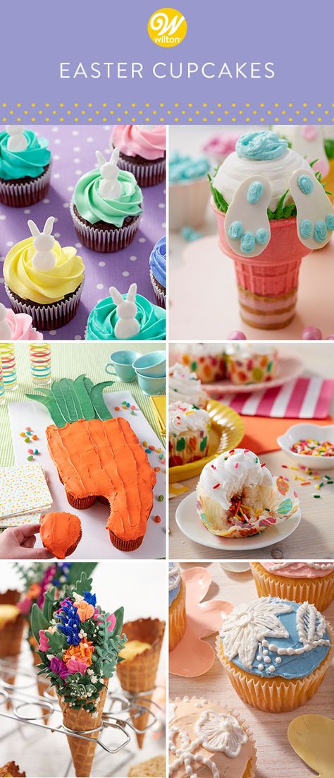 Easter Cupcake Ideas, Easter Cupcake Recipes, Easter Cupcakes Easy, Angel Food Cupcakes, Easter Cupcake, Spring Cupcakes, Sweet Easy, Spring Baking, Pastel Cupcakes