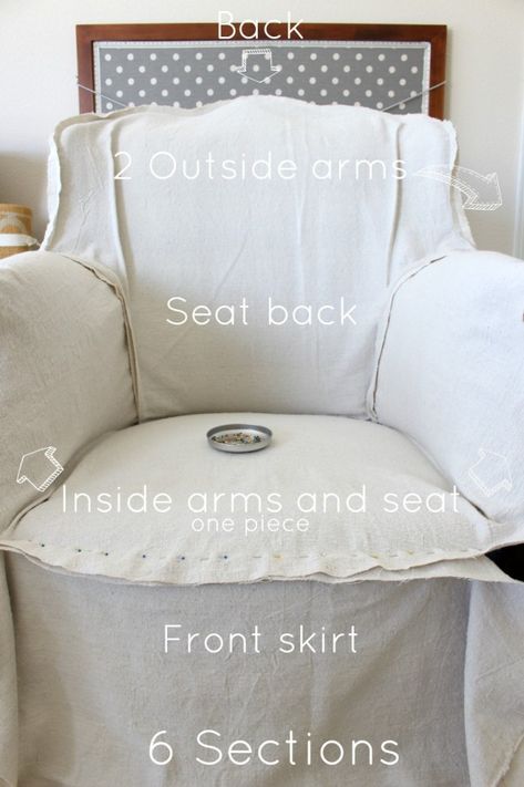 See this step by step tutorial on how to make an armchair slipcover from a dropcloth. It's much easier than you might think. #dropclothslipcover #slipcover #slipcovertutorial #armchairslipcover #diyslipcover Drop Cloth Slipcover, Furniture Reupholstery, Reupholster Chair, Reupholster Furniture, Upholstery Diy, Armchair Slipcover, Arm Chair Covers, Diy Sofa, Furniture Slipcovers