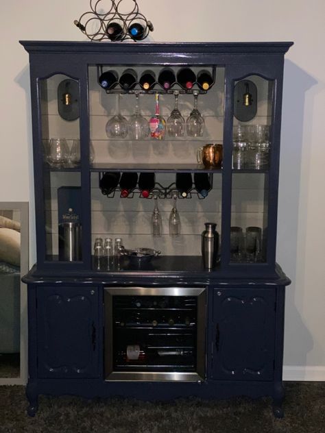 Hutch To Wine Bar, Hutch To Wine Cabinet, China Cabinet Wine Bar, China Cabinet Makeover Wine Bar, China Cabinet Turned Into Bar, China Hutch Bar, China Cabinet Into Bar, China Cabinet Bar Makeover, Hutch Bar Ideas