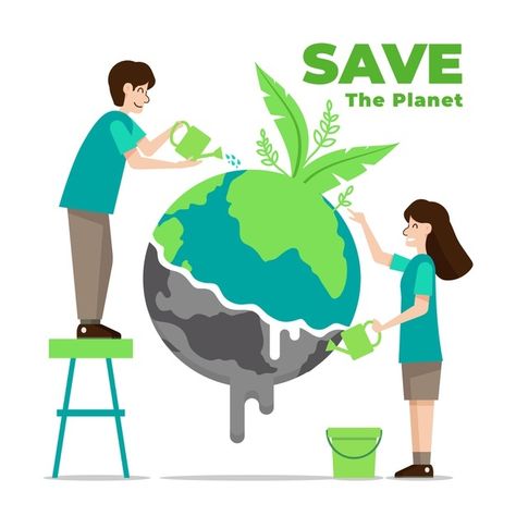 Illustration with save the planet design... | Premium Vector #Freepik #vector #design #earth #eco #environment Save The Planet Drawing, Planet Drawing Ideas, Earth Art Drawing, Save Earth Posters, Save Earth Drawing, Planet Illustration, Earth Day Drawing, Environmental Posters, Saving The Earth