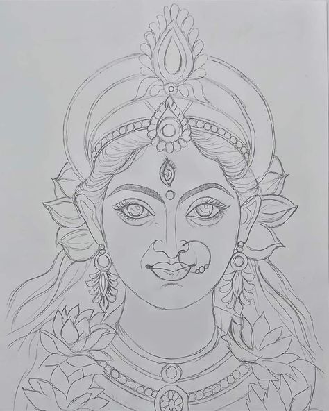 Goddess Easy Drawing, Devi Drawing, Devi Goddess, Sketching Practice, God And Goddess, Easy Sketches, Pencil Sketches Easy, Canvas Art Painting Abstract, Cartoon Art Drawing