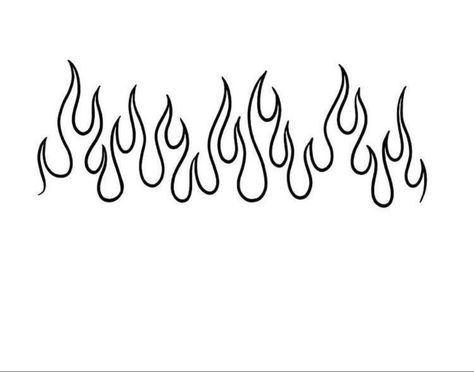 Flame Tattoo Outline, Fire Line Tattoo, Fire Tattoo Stencil, Tattoo Fire Flame, Flame Tattoo Stencil, Small Tattoos Stencil, Fire Line Art, Flame Tattoo Design, Flames Tattoo Design