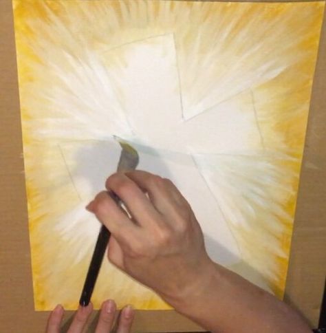 Cross Painting - Acrylic Painting Tutorial - Step By Step Diy Cross Paintings On Canvas, Cross Painting Ideas On Canvas, Cross Paintings On Canvas, Cross On Canvas, Christmas Canvas Painting Ideas, Easter Canvas Painting, Cross Canvas Paintings, Cross Art Painting, Scripture Art Canvas