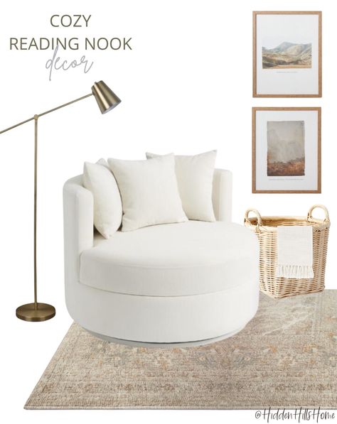 Round Swivel Chair Living Room, Swivel Chair Bedroom, White Swivel Chair, Apartment Finds, Round Swivel Chair, Big Comfy Chair, Circle Chair, Oversized Chair Living Room, Curved Chair