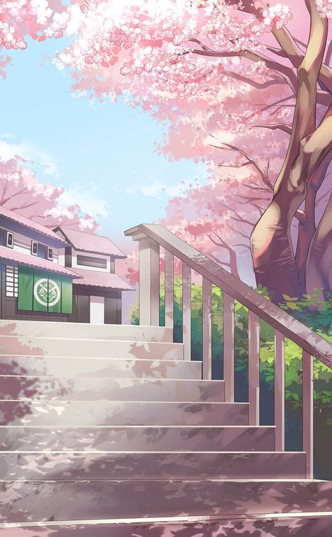 Anime Cherry Blossom Wallpaper, Pink Anime Scenery Wallpaper, Cherry Blossom Anime Wallpaper Laptop, Sakura Tree Anime Background, Sakura Flower Wallpaper Anime Art, Street Background, Easy Disney Drawings, Anime Places, Scene Wallpaper