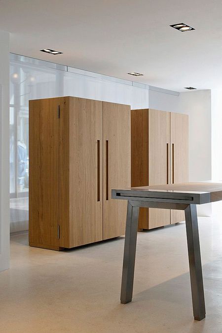 B2 by Bulthaup | Dezeen Bulthaup Kitchen, Kitchen Workshop, Appliance Cabinet, Glazed Walls, Luxe Interiors, Wood Interiors, Steel Furniture, Clever Design, Interior Furniture