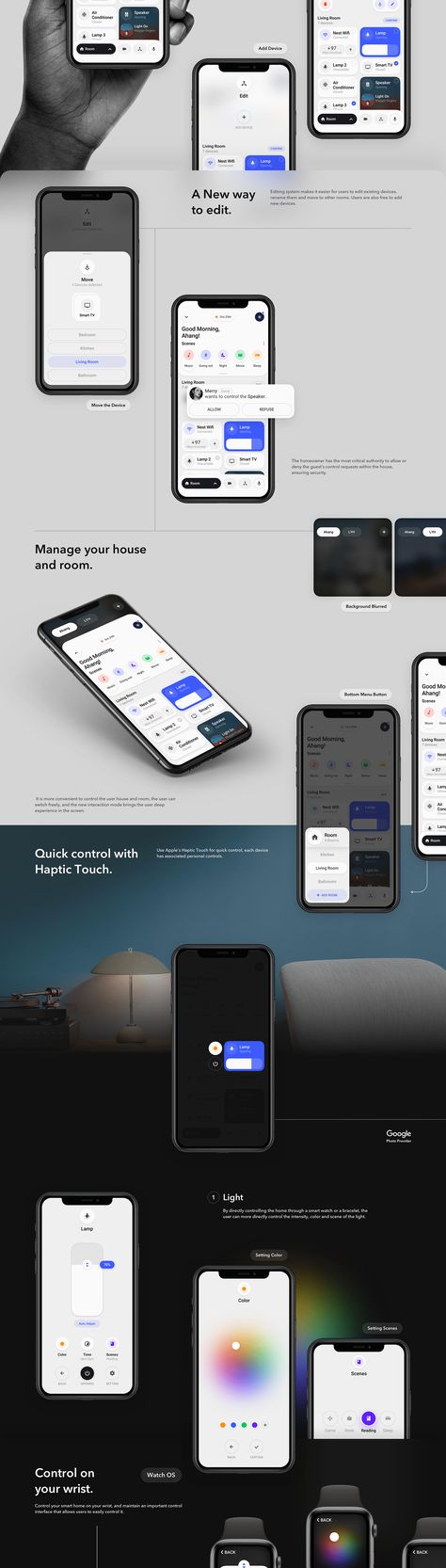 Redesign Smart Home on Behance Case Study Design, 포트폴리오 레이아웃, Sketch App, Phone Mockup, App Design Inspiration, Mobile App Ui, Portfolio Layout, Ui Inspiration, Ux Web Design