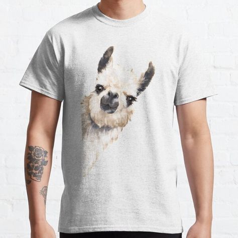 "Sneaky Llama" by bignosework | Redbubble Llama Painting, Work Tshirt, Animal Tshirt, Animal Shirts, Lightweight Hoodie, Llama, Classic T Shirts, Shirt Designs, Tshirt Designs